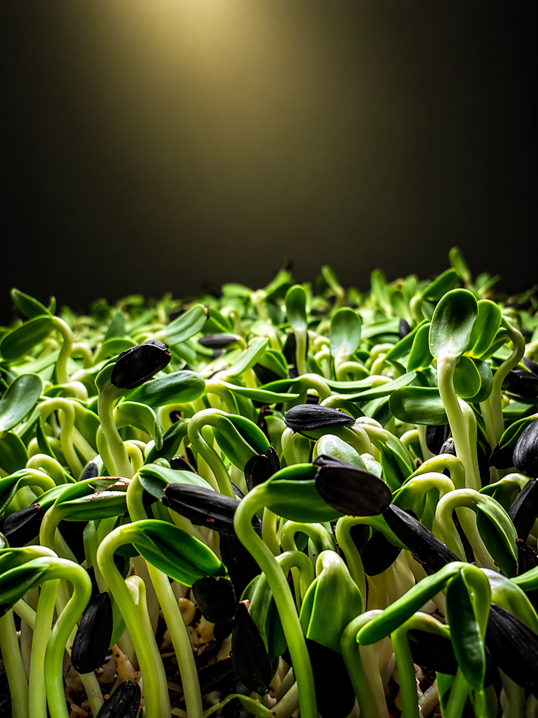 Vibrant sunflower microgreens